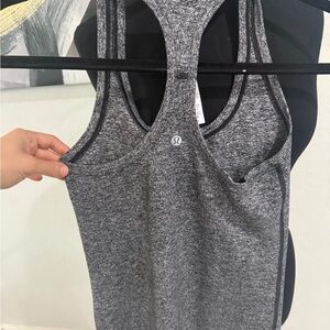 Lululemon Athletica Heathered Black Tank Top
